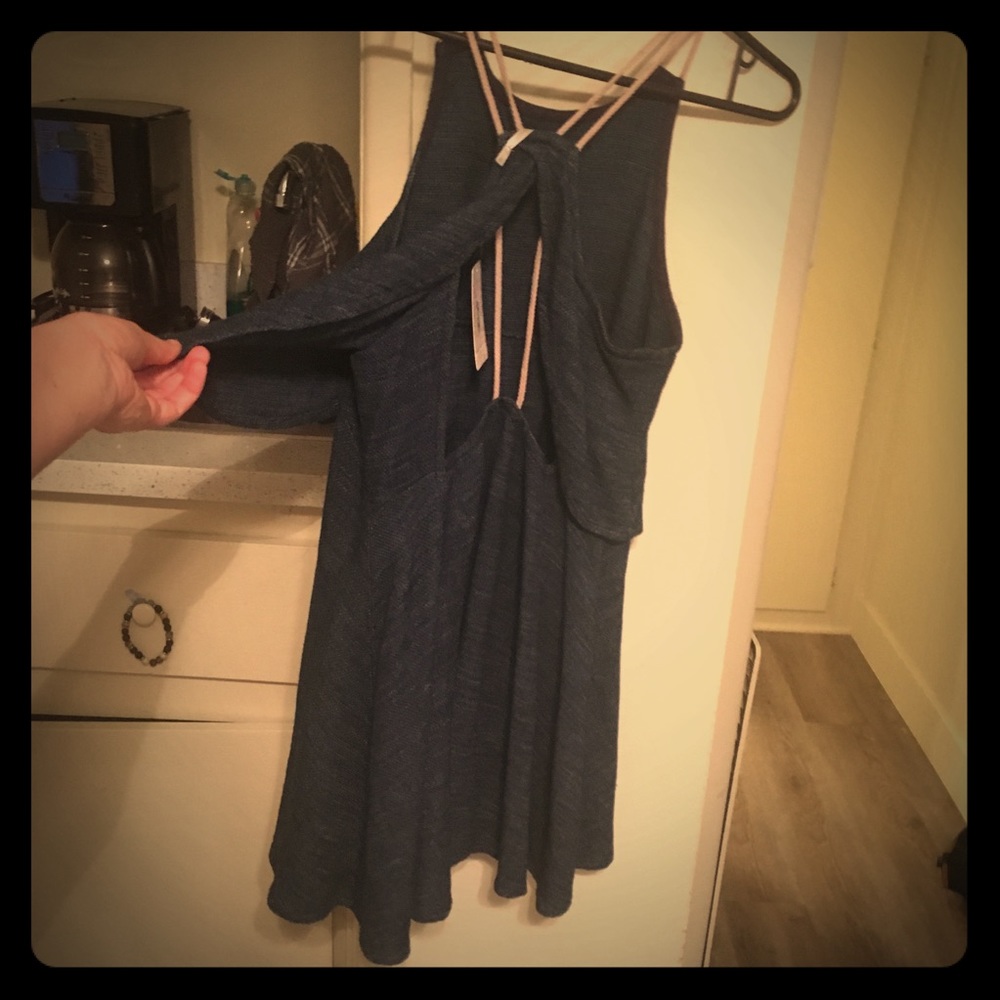 NWT FREE PEOPLE XS BLUE DENIM DRESS